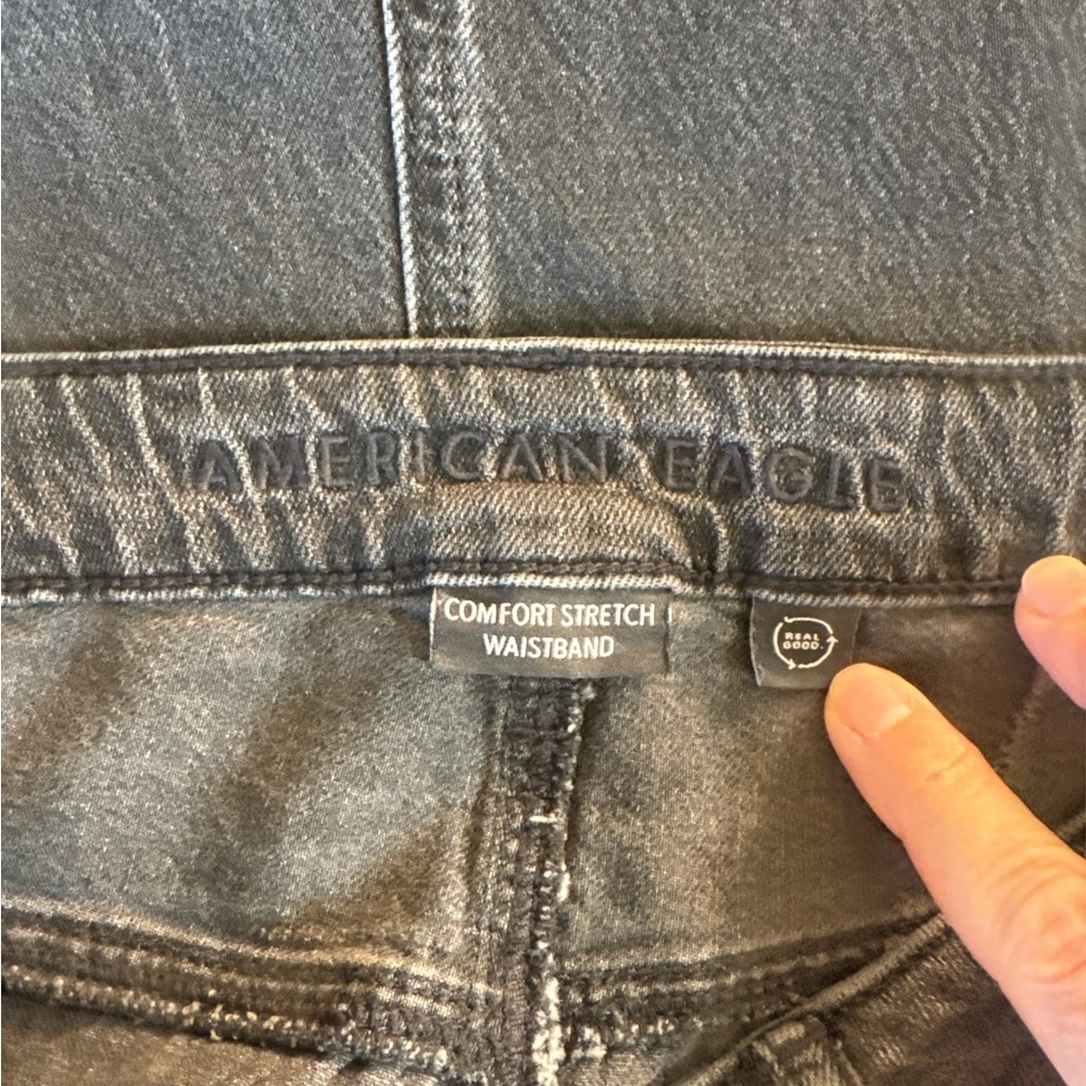 American Eagle Outfitters Charcoal A-Line Soft Denim Skirt - Picture 6 of 8